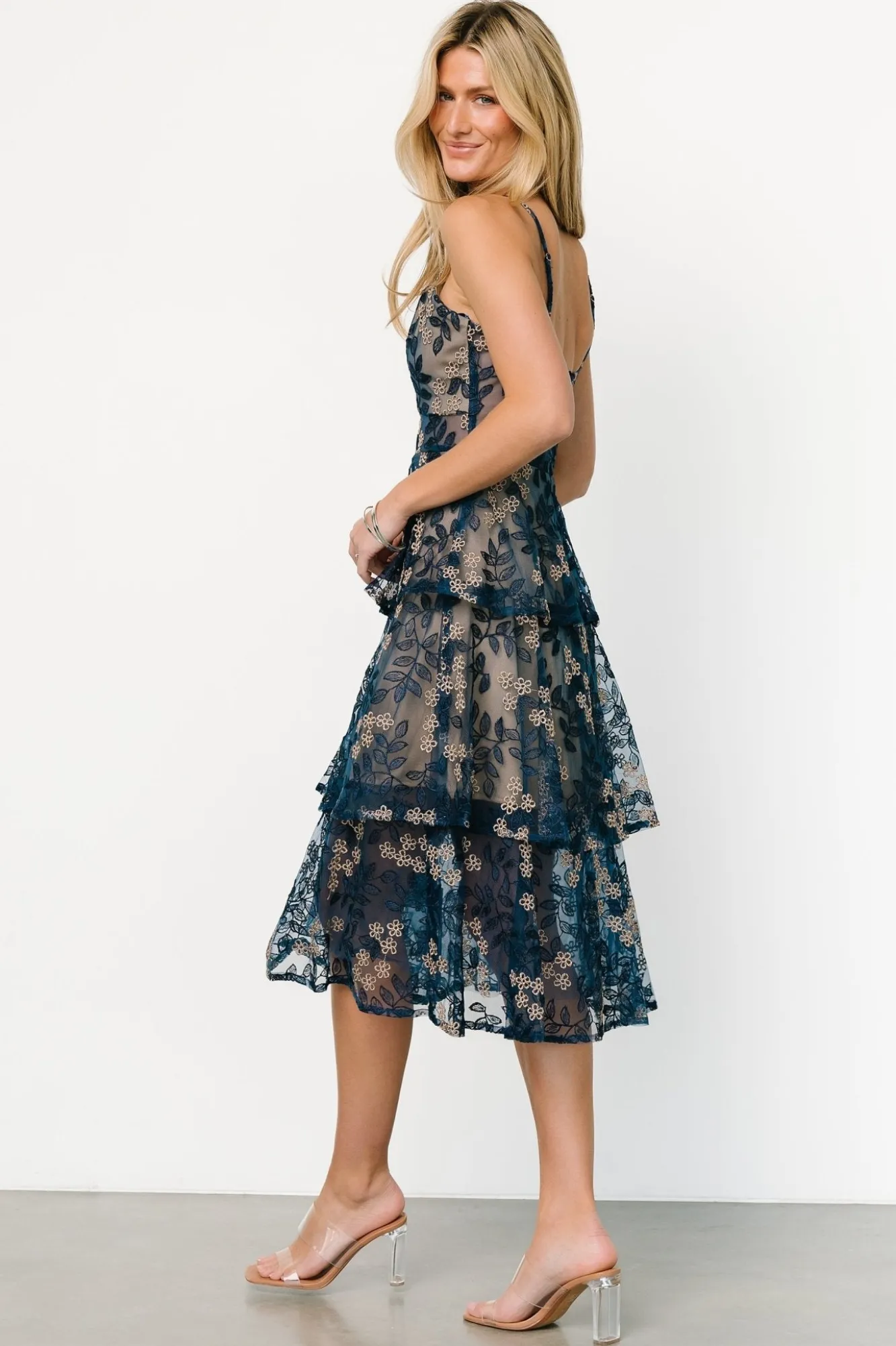 Baltic Born Georgiana Embroidered Midi Dress |