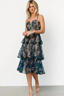 Baltic Born Georgiana Embroidered Midi Dress |