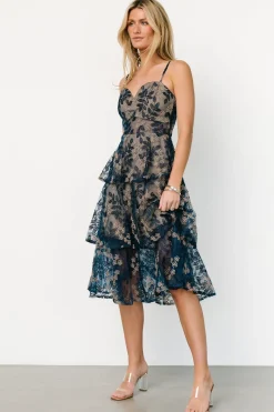 Baltic Born Georgiana Embroidered Midi Dress |