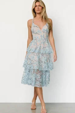 Baltic Born Giavanna Tiered Midi Dress | Dusty Blue