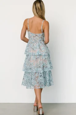 Baltic Born Giavanna Tiered Midi Dress | Dusty Blue