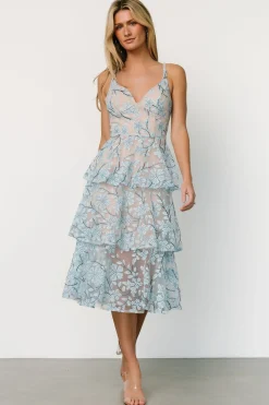Baltic Born Giavanna Tiered Midi Dress | Dusty Blue