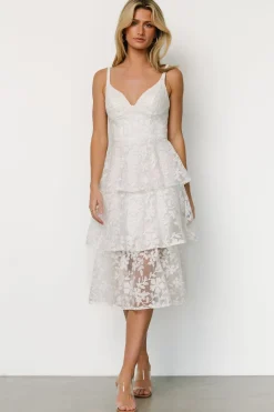 Baltic Born Giavanna Tiered Midi Dress | Off White