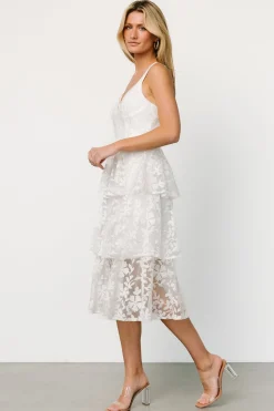 Baltic Born Giavanna Tiered Midi Dress | Off White