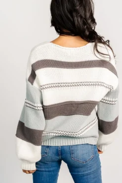 Baltic Born Glasgow Knit Sweater | Ivory Stripe
