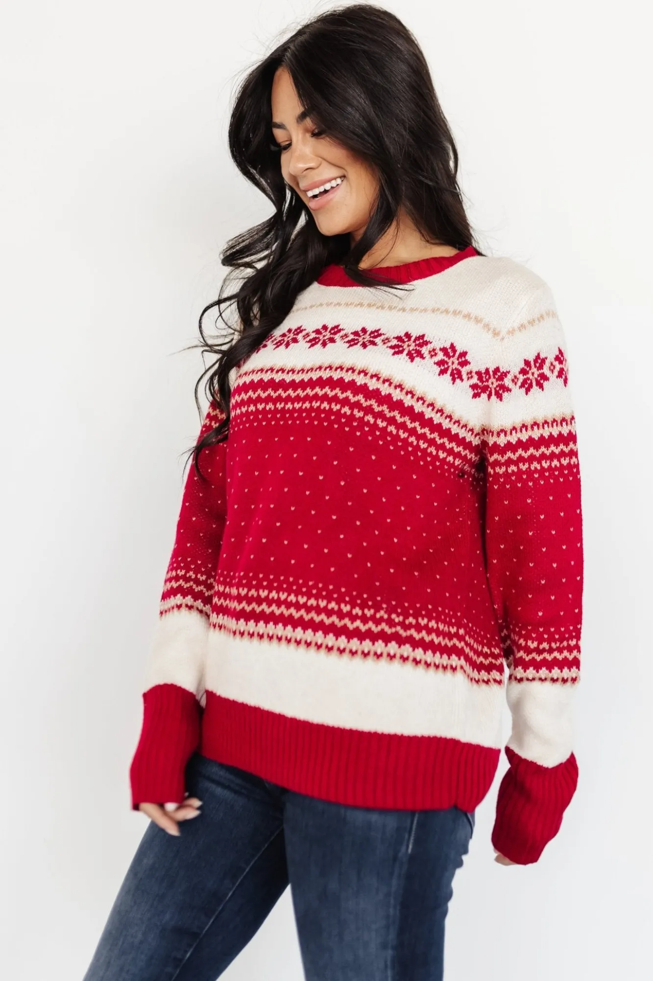 Baltic Born Griffin Knit Sweater | Red Multi