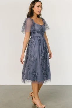 Baltic Born Gwyneth Tulle Midi Dress | Slate Blue Multi