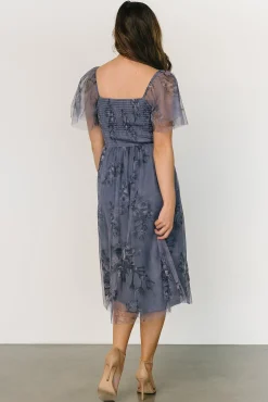 Baltic Born Gwyneth Tulle Midi Dress | Slate Blue Multi