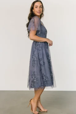 Baltic Born Gwyneth Tulle Midi Dress | Slate Blue Multi