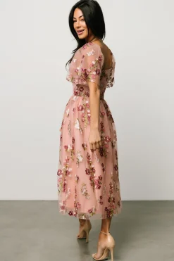 Baltic Born Gwyneth Tulle Midi Dress | Blush Floral