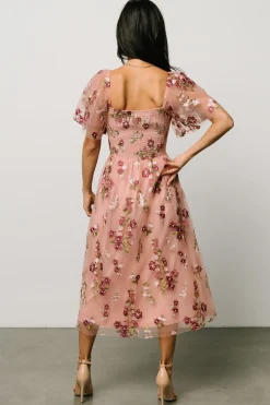 Baltic Born Gwyneth Tulle Midi Dress | Blush Floral