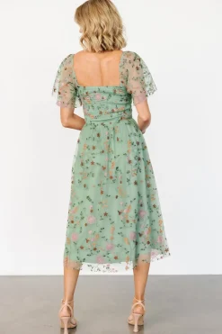Baltic Born Gwyneth Tulle Midi Dress | Eucalyptus Floral