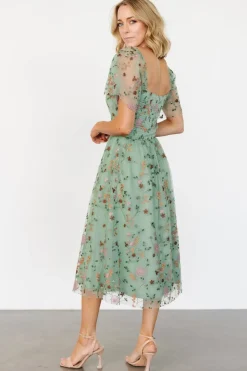 Baltic Born Gwyneth Tulle Midi Dress | Eucalyptus Floral