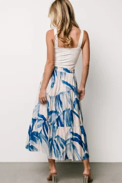 Baltic Born Hailee Tiered Skirt | Off White + Blue