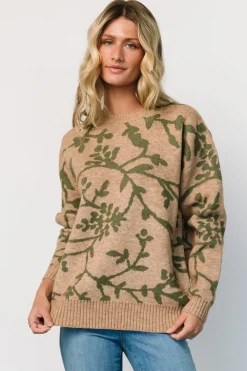 Baltic Born Hallstatt Sweater | Camel + Green Print