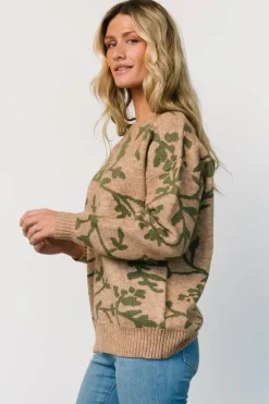 Baltic Born Hallstatt Sweater | Camel + Green Print
