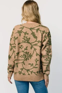 Baltic Born Hallstatt Sweater | Camel + Green Print