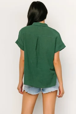 Baltic Born Hammond Short Sleeve Top | Dark Green