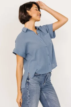 Baltic Born Hammond Short Sleeve Top | Slate Blue