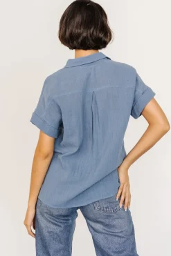 Baltic Born Hammond Short Sleeve Top | Slate Blue