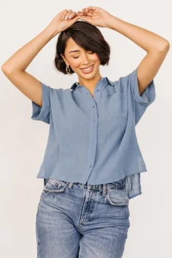 Baltic Born Hammond Short Sleeve Top | Slate Blue