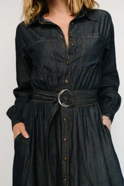 Baltic Born Hansel Long Sleeve Denim Dress | Dark Blue