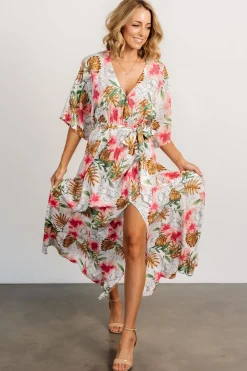 Baltic Born Harmonia Kimono Maxi Dress | White Multi Print