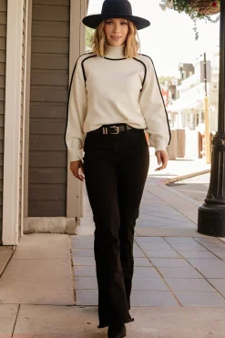 Baltic Born Harrington Sweater | Cream + Black