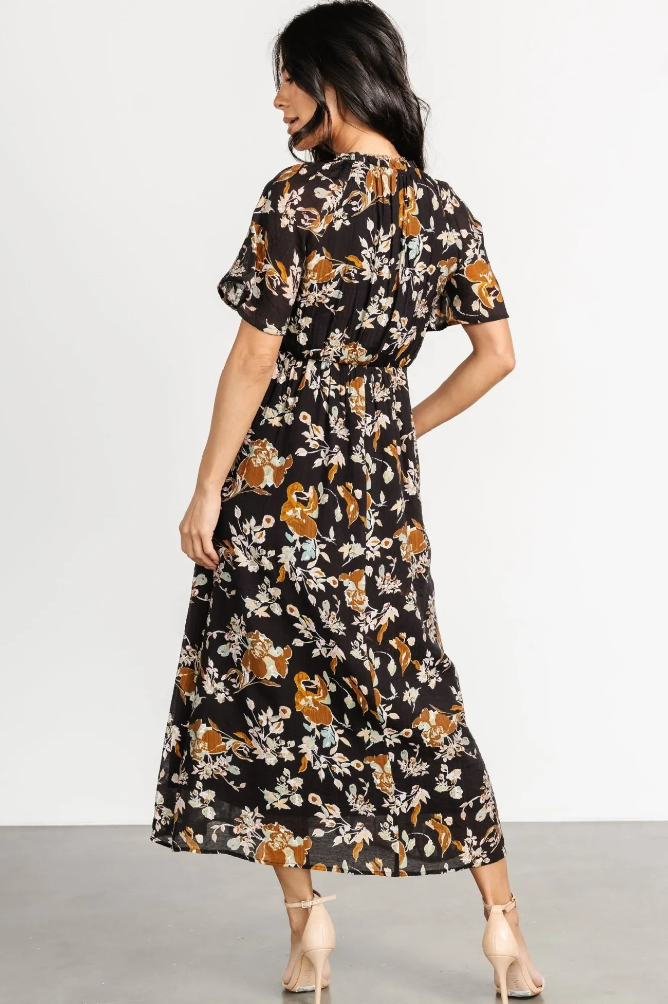 Baltic Born Hathaway Midi Dress | Black Floral