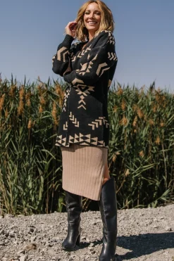 Baltic Born Hays Oversized Cardigan | Black + Tan