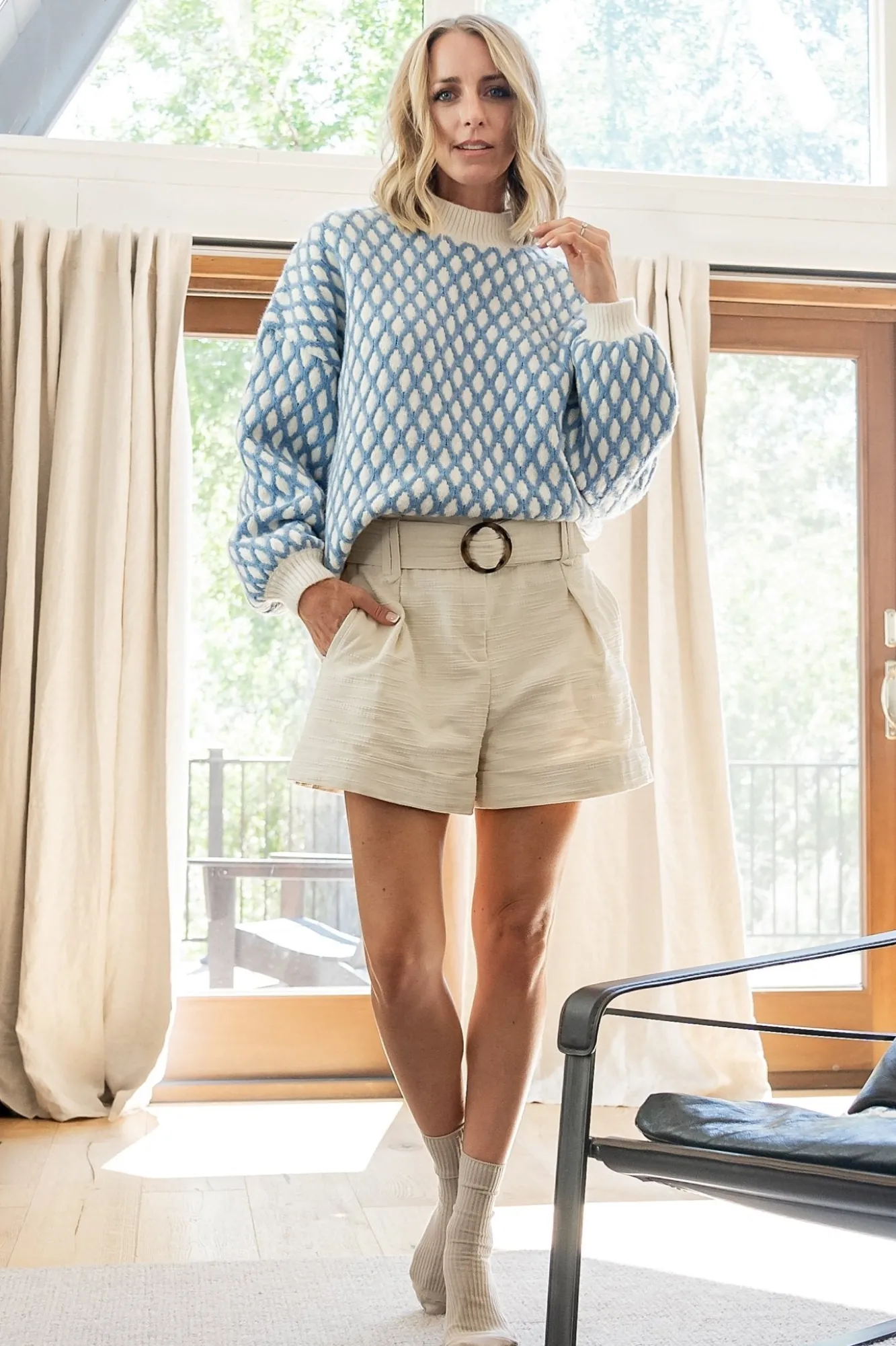 Baltic Born Hendrix Diamond Knit Sweater |