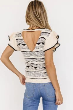 Baltic Born Herriman Knit Top | Cream + Black