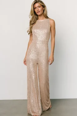 Baltic Born Hillary Sequin Jumpsuit | Rose Gold