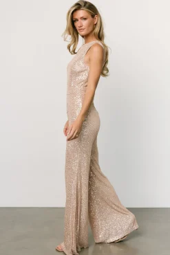 Baltic Born Hillary Sequin Jumpsuit | Rose Gold