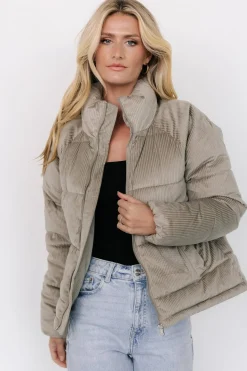 Baltic Born Holden Corduroy Puffer Jacket | Dusty Sage