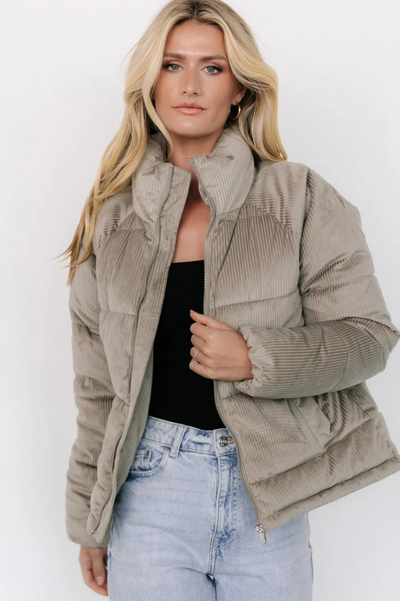 Baltic Born Holden Corduroy Puffer Jacket | Dusty Sage