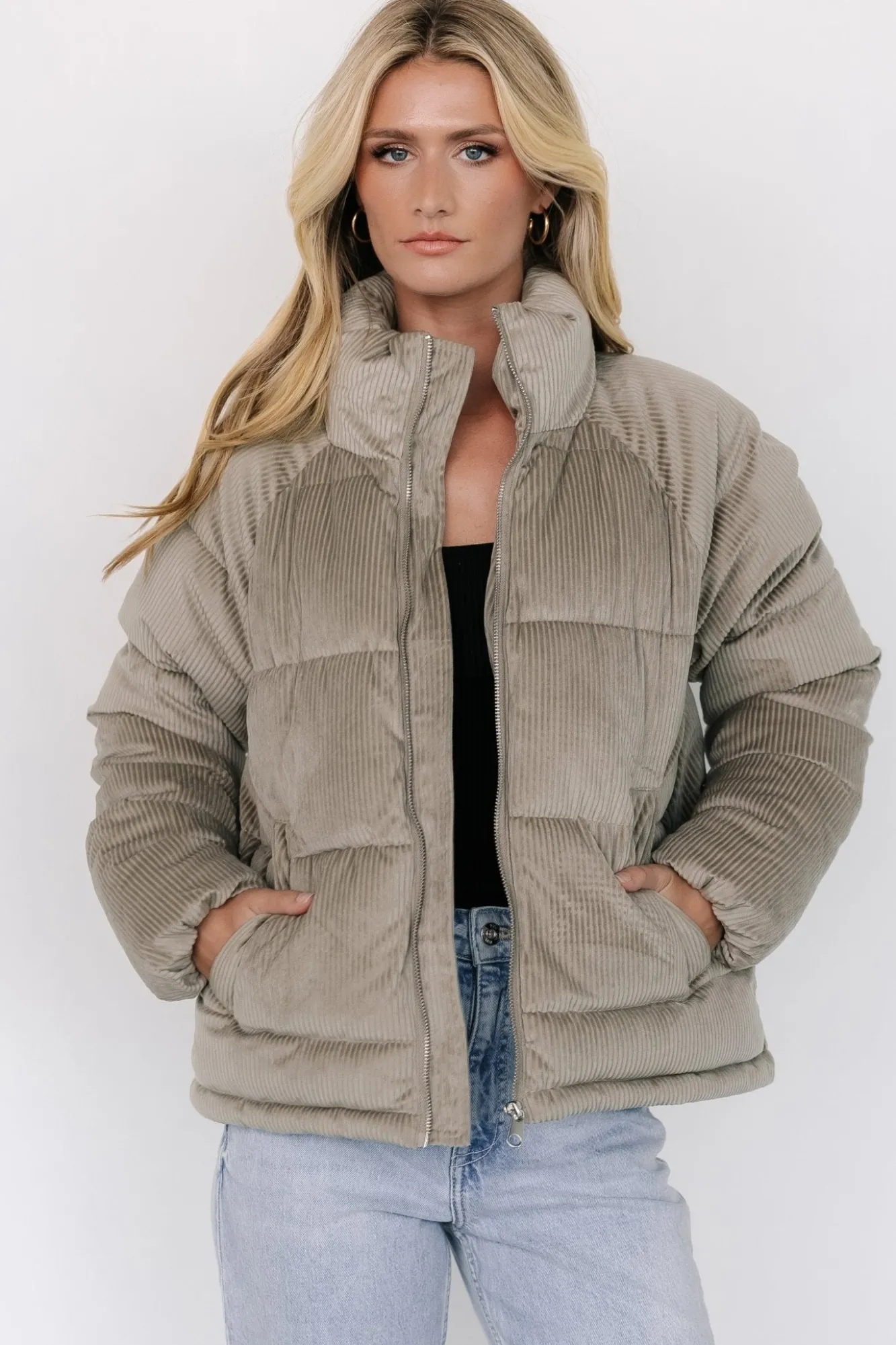 Baltic Born Holden Corduroy Puffer Jacket | Dusty Sage