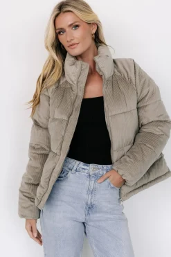 Baltic Born Holden Corduroy Puffer Jacket | Dusty Sage