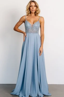Baltic Born Honor Beaded Bridal Gown | Dusty Blue