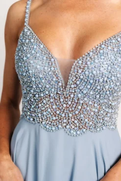Baltic Born Honor Beaded Bridal Gown | Dusty Blue