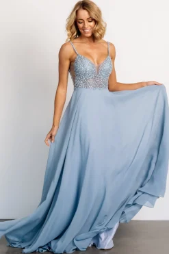 Baltic Born Honor Beaded Bridal Gown | Dusty Blue