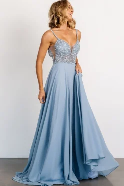 Baltic Born Honor Beaded Bridal Gown | Dusty Blue