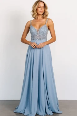 Baltic Born Honor Beaded Bridal Gown | Dusty Blue