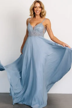 Baltic Born Honor Beaded Bridal Gown | Dusty Blue