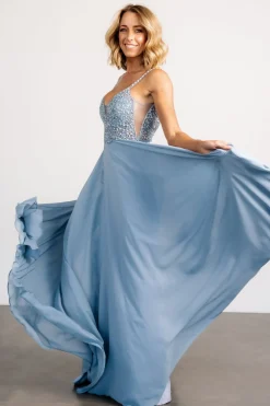 Baltic Born Honor Beaded Bridal Gown | Dusty Blue