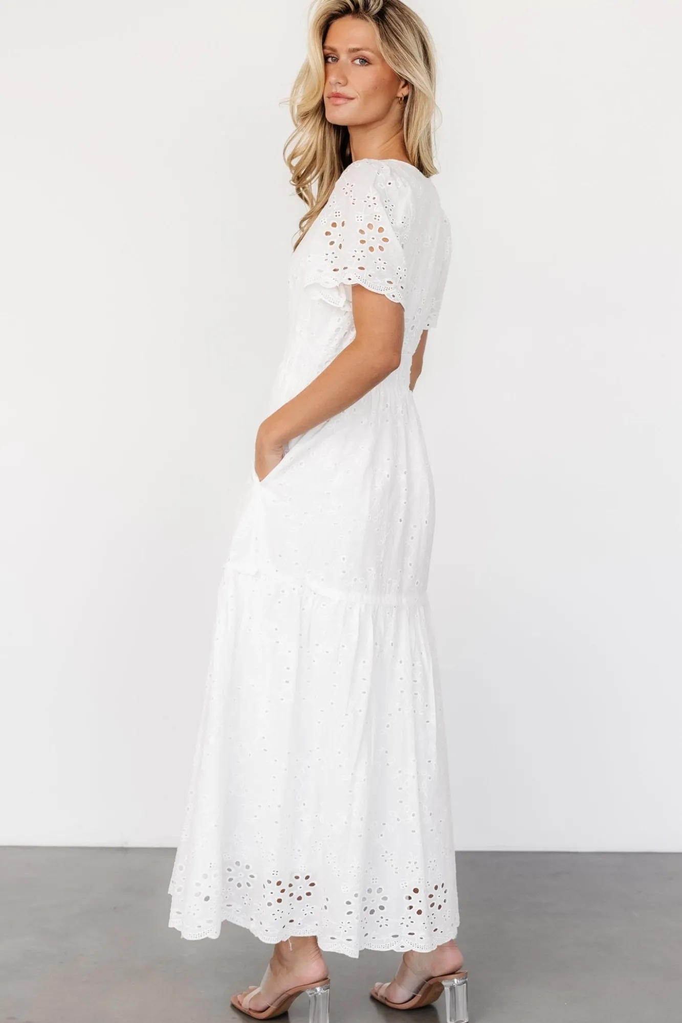 Baltic Born Hyacinth Eyelet Maxi Dress | Off White