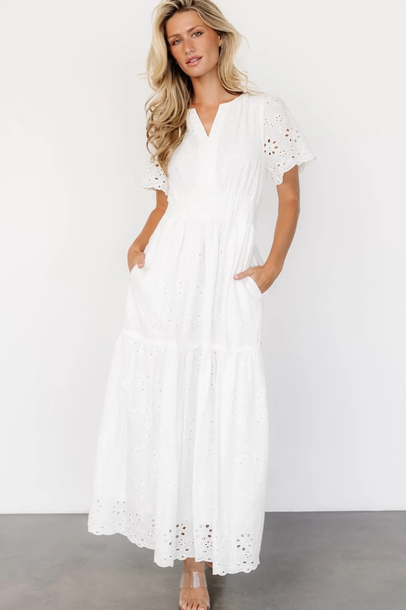 Baltic Born Hyacinth Eyelet Maxi Dress | Off White