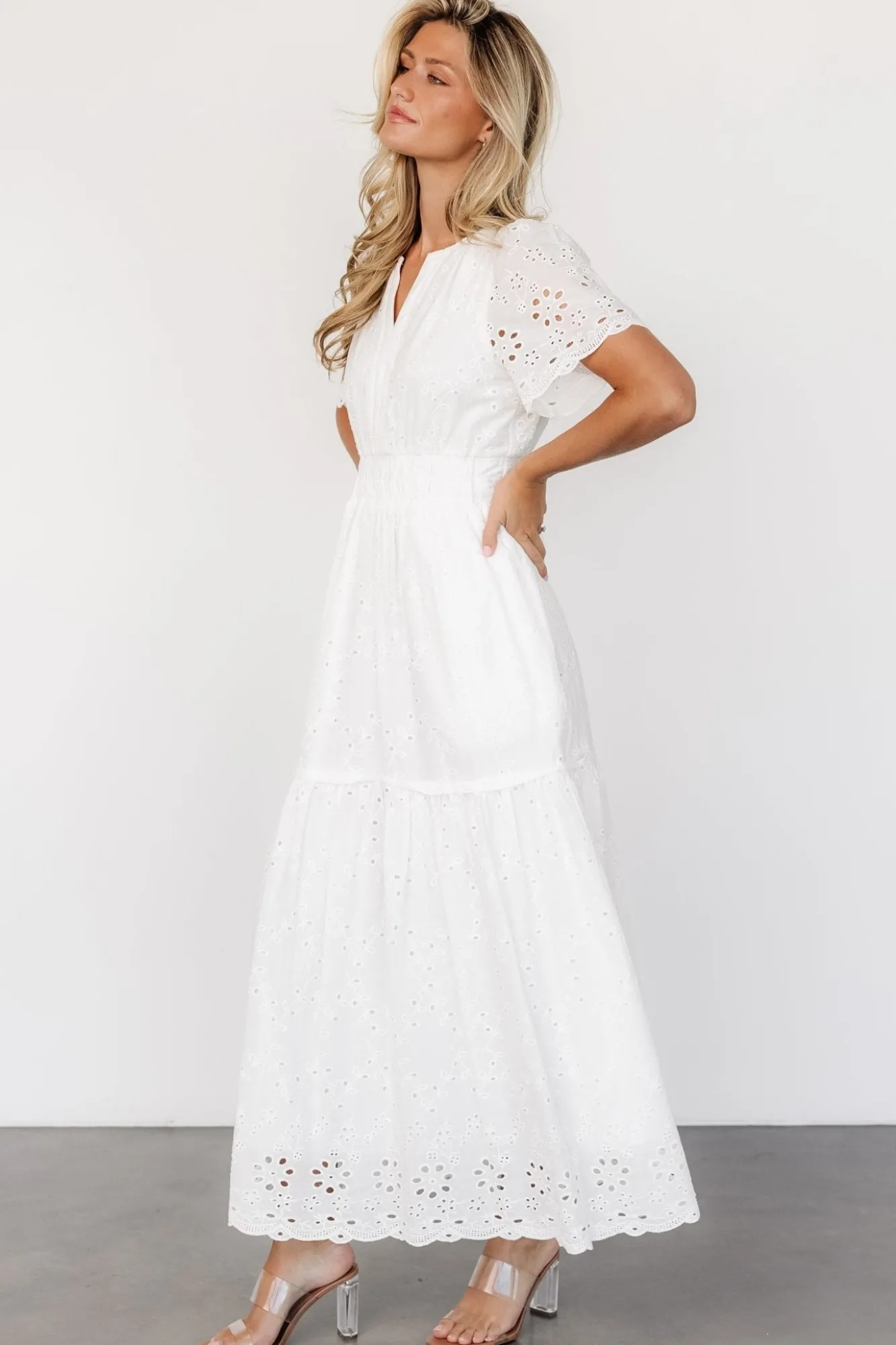 Baltic Born Hyacinth Eyelet Maxi Dress | Off White