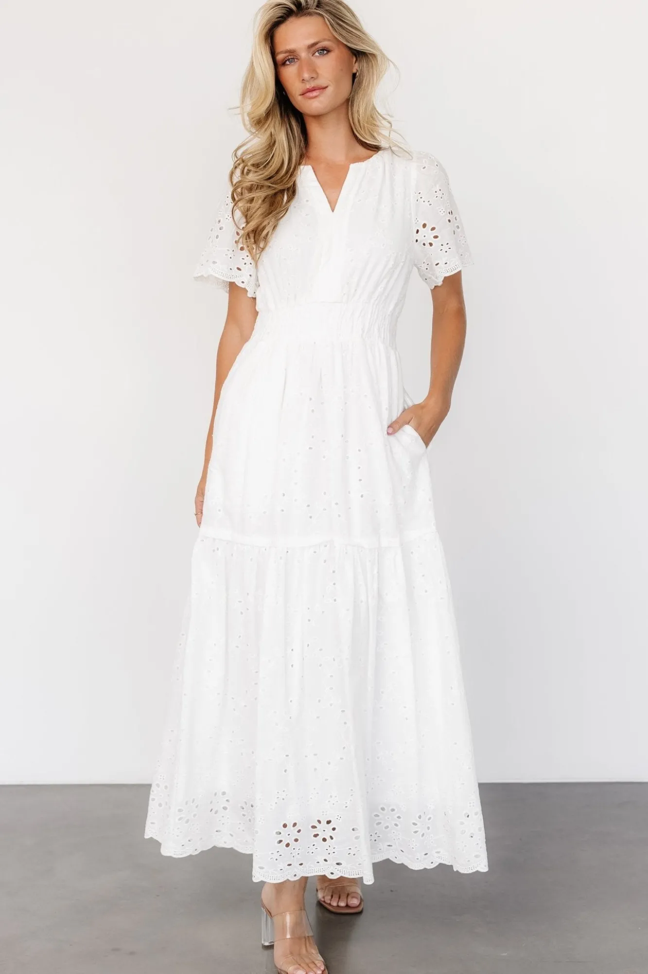 Baltic Born Hyacinth Eyelet Maxi Dress | Off White