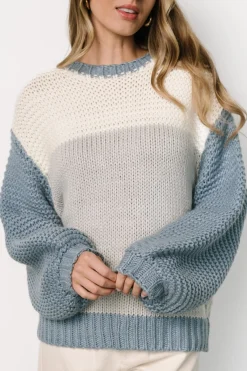 Baltic Born Hygge Chunky Knit Sweater | Blue + Cream